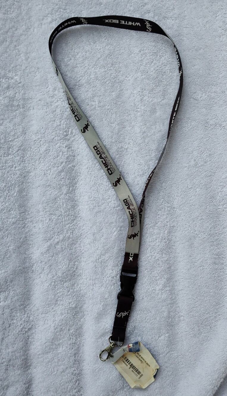 Chicago White Sox MLB Lanyard WinCraft Breakaway Buckle Black White